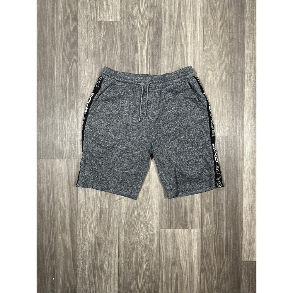 Ecko Unltd Mens Fleece Sweat Shorts Gray Logo Tape Rhino Graphic XL